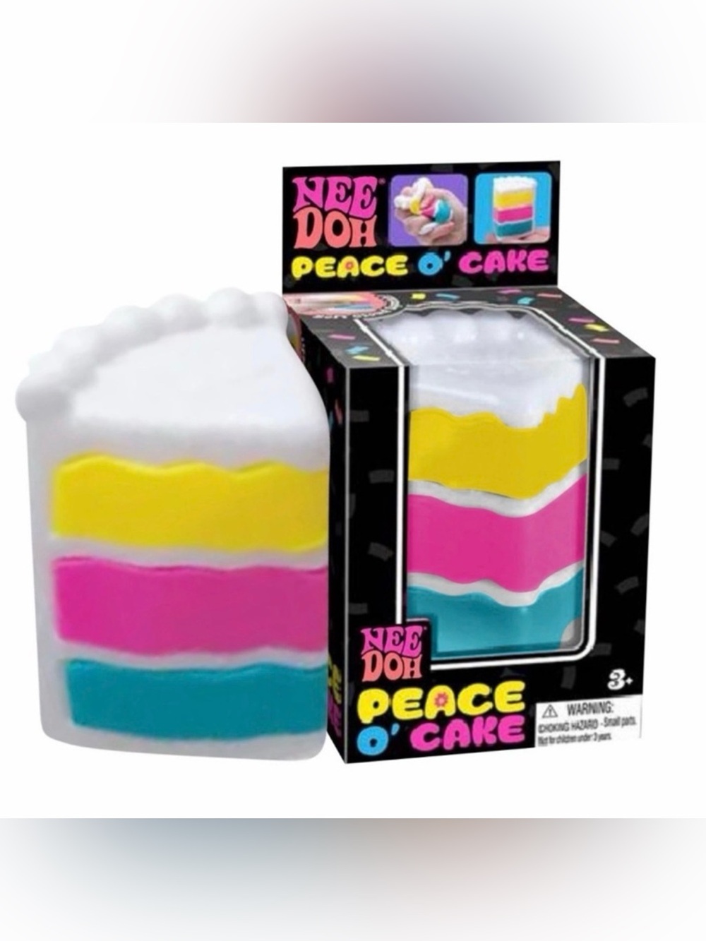 NeeDoh Peace o’ Cake Squishy Squeeze ULTRA RARE Toy Rainbow New SHIPS TODAY - Picture 7 of 7
